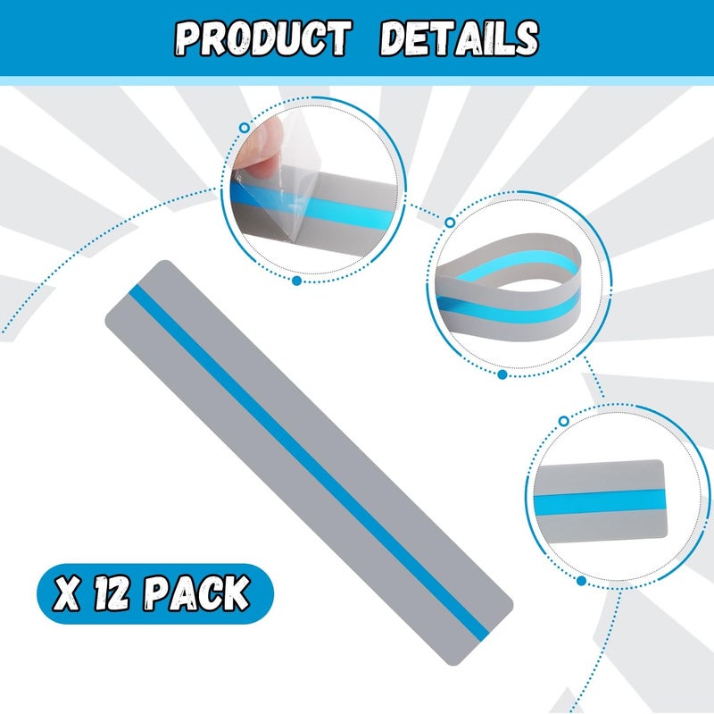 Winfox 12 Pieces Guided Reading Strips,Blue Colored Overlay Highlight Bookmarks, Dyslexia Reading Aids for Kids, Teachers - Image 3
